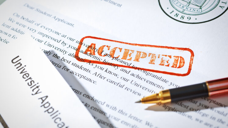 College acceptance letter