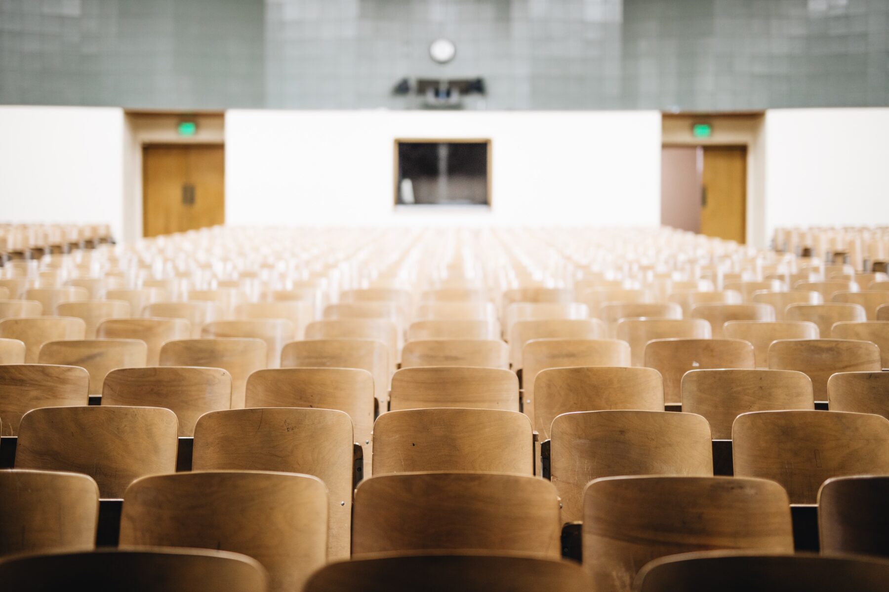 photo of an empty college classroom