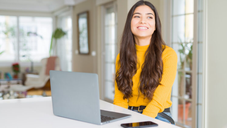 photo of student using computer